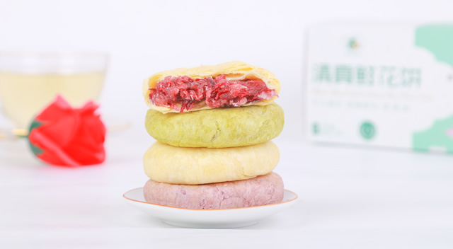 云南鲜花饼,清真鲜花饼,手工鲜花饼,伊可兰